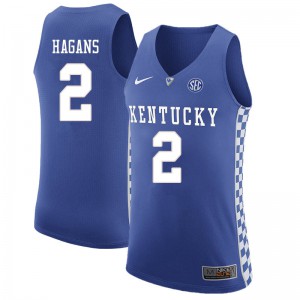 Men's Kentucky Wildcats Ashton Hagans #2 Blue Embroidery Jersey 929266-975