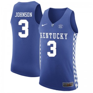Mens Kentucky Wildcats Keldon Johnson #3 Blue Embroidery Jerseys 120220-351