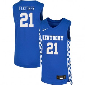 Men's Kentucky Wildcats Cam'Ron Fletcher #21 Alumni Blue Jerseys 372258-439
