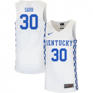 Mens Kentucky Wildcats Olivier Sarr #30 White NCAA Jerseys 949679-755