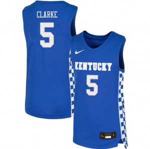 Men Kentucky Wildcats Terrence Clarke #5 Blue University Jerseys 869849-851