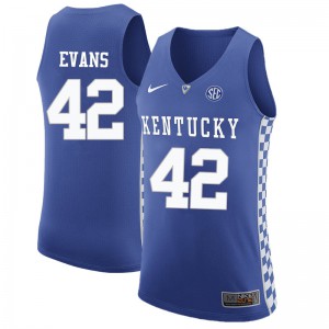 Men Kentucky Wildcats Bill Evans #42 Embroidery Blue Jersey 828742-146