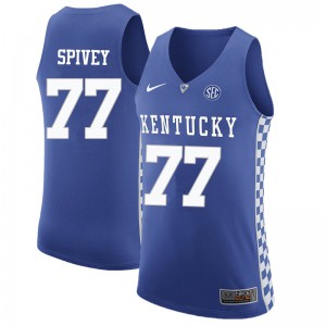 Mens Kentucky Wildcats Bill Spivey #77 Blue Stitched Jerseys 612693-184