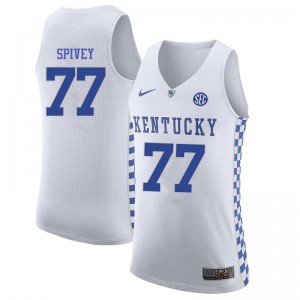 Men's Kentucky Wildcats Bill Spivey #77 White Stitch Jerseys 420539-379
