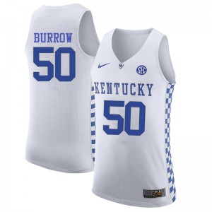 Mens Kentucky Wildcats Bob Burrow #50 White Official Jerseys 956059-430