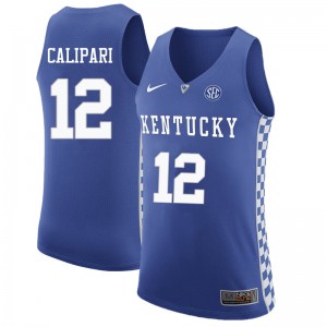 Men Kentucky Wildcats Brad Calipari #12 Official Blue Jerseys 131607-449