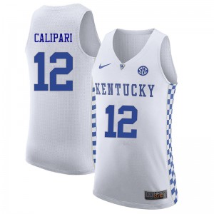 Men Kentucky Wildcats Brad Calipari #12 White University Jerseys 627198-464
