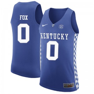 Men Kentucky Wildcats DeAaron Fox #0 Blue College Jersey 118221-115