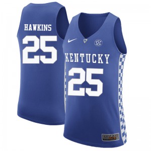 Mens Kentucky Wildcats Dominique Hawkins #25 Basketball Blue Jerseys 691308-177