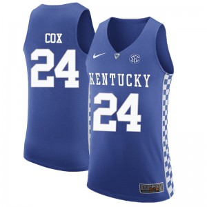 Men's Kentucky Wildcats Johnny Cox #24 Blue Stitched Jersey 268958-266