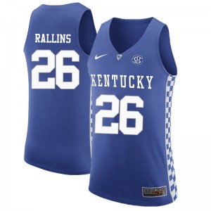 Men's Kentucky Wildcats Kenny Rallins #26 Official Blue Jersey 319556-342