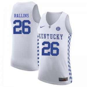 Men's Kentucky Wildcats Kenny Rallins #26 White Stitched Jersey 321491-389