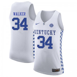Men's Kentucky Wildcats Kenny Walker #34 Stitched White Jersey 780573-744