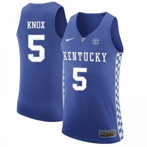 Men Kentucky Wildcats Kevin Knox #5 Blue Stitch Jerseys 168463-548