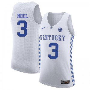 Men's Kentucky Wildcats Nerlens Noel #3 White Stitch Jerseys 592841-874