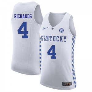 Men Kentucky Wildcats Nick Richards #4 White Alumni Jerseys 339005-821