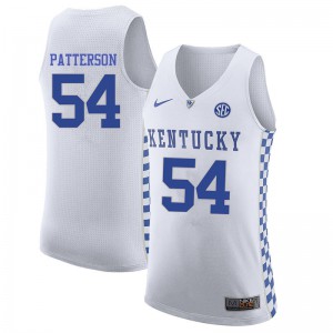Men Kentucky Wildcats Patrick Patterson #54 NCAA White Jersey 112455-223