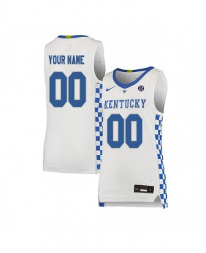 Mens Kentucky Wildcats Custom #00 Basketball White Jerseys 691625-541