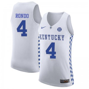 Men's Kentucky Wildcats Rajon Rondo #4 NCAA White Jerseys 373908-212