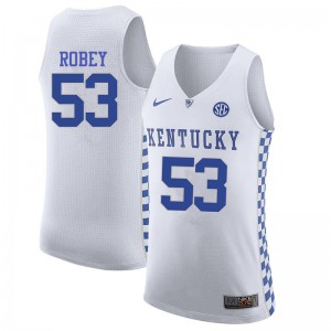 Men's Kentucky Wildcats Rick Robey #53 Basketball White Jersey 280942-620