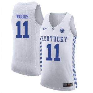 Mens Kentucky Wildcats Sean Woods #11 White University Jerseys 440120-646