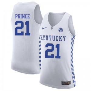 Mens Kentucky Wildcats Tayshaun Prince #21 White Stitched Jersey 922366-582