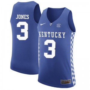 Men Kentucky Wildcats Terrence Jones #3 Blue Basketball Jersey 129379-210