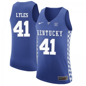 Men Kentucky Wildcats Trey Lyles #41 Stitched Blue Jersey 650907-513