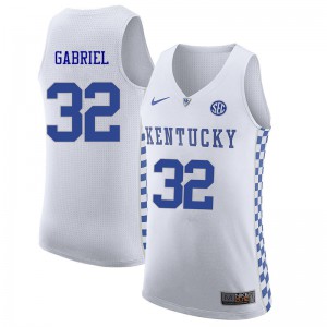 Men Kentucky Wildcats Wenyen Gabriel #32 University White Jerseys 153060-770