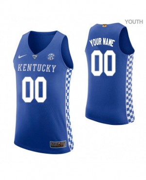 Youth Kentucky Wildcats Custom #00 Blue Basketball Jerseys 147856-625