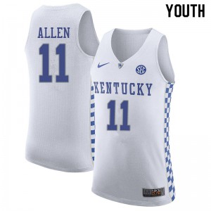 Youth Kentucky Wildcats Dontaie Allen #11 White Official Jersey 538012-845