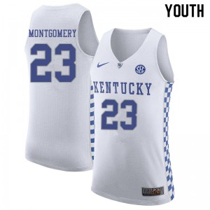 Youth Kentucky Wildcats E.J. Montgomery #23 Official White Jersey 145223-774