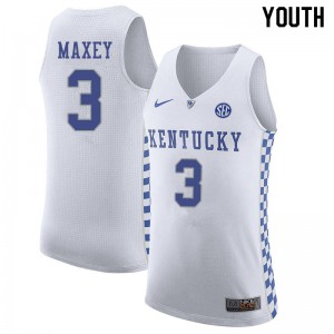Youth Kentucky Wildcats Tyrese Maxey #3 White High School Jerseys 966085-242