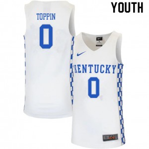 Youth Kentucky Wildcats Jacob Toppin #0 White Stitched Jerseys 665811-370
