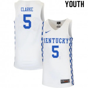Youth Kentucky Wildcats Terrence Clarke #5 University White Jersey 962908-968